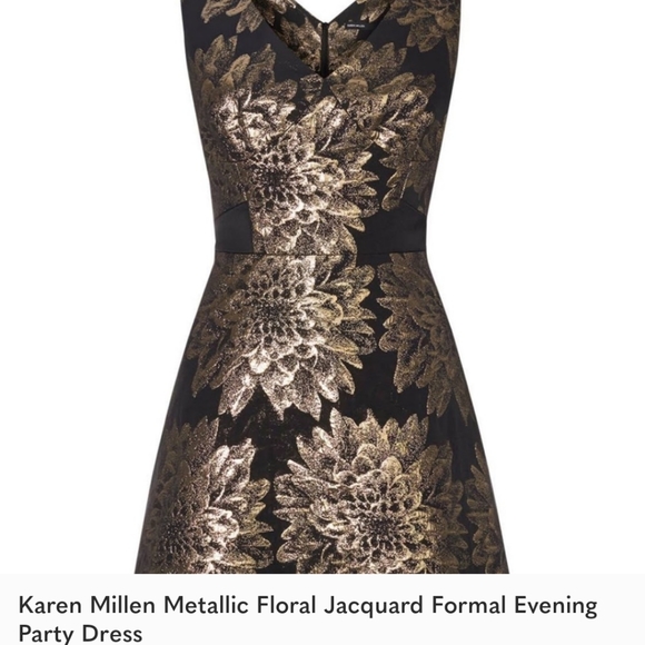 Karen millen dress blk gold - Picture 3 of 8